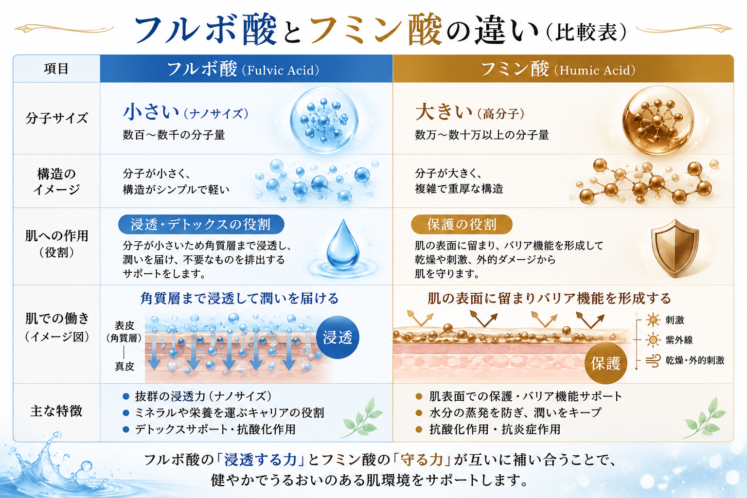 フミン酸とフルボ酸の違い
